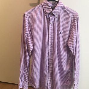 Size small Polo RL purple/white vertical stripes